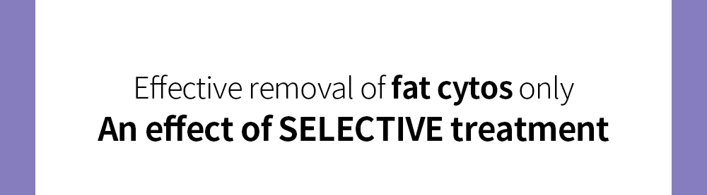Effective removal of fat cytos only An effect of SELECTIVE treatment